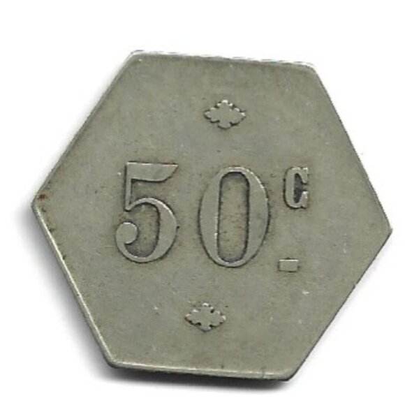 Belgium Grand Cafe de L'Europe 50 Centime Token (b199) - Picture 2 of 2